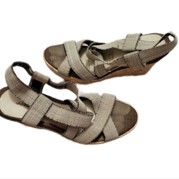 Andrea cork and canvas wedges sz 9.5 - Picture 6 of 12